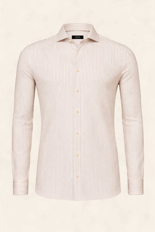 Desoto Luxury Line Overhemd Beige Wit Streep col. 833