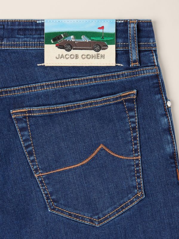 Jacob Cohën Bard Regular Slim 5 Pocket Jeans Dark Blue Escape Capsule - Porsche