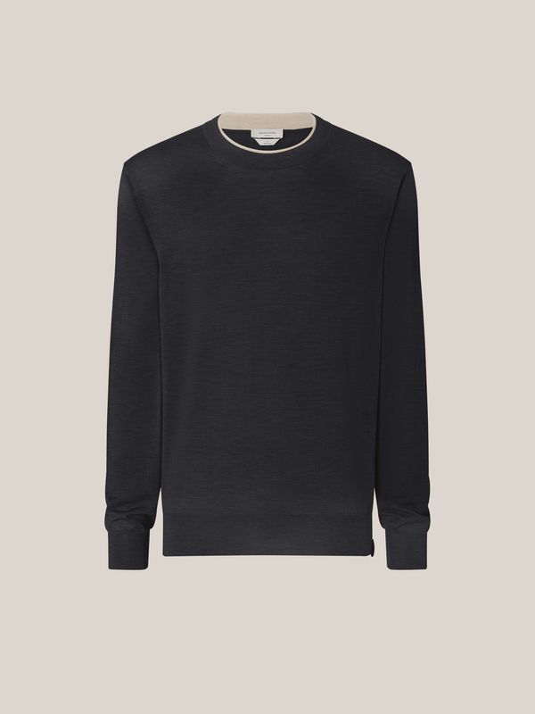 Jacob Cohën Crewneck Sweater Navy Wool Silk