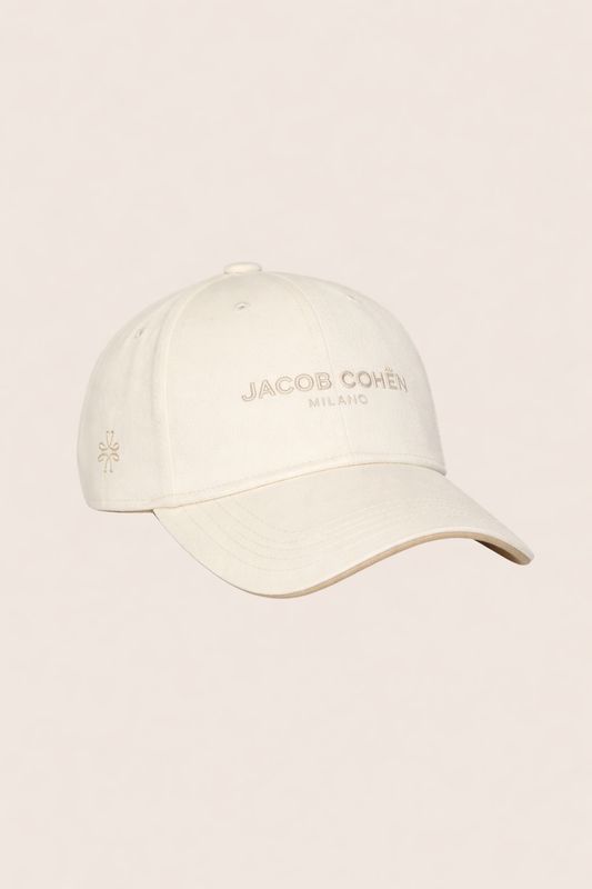 Jacob Cohën Baseball Cap Gabardina Raw Cream