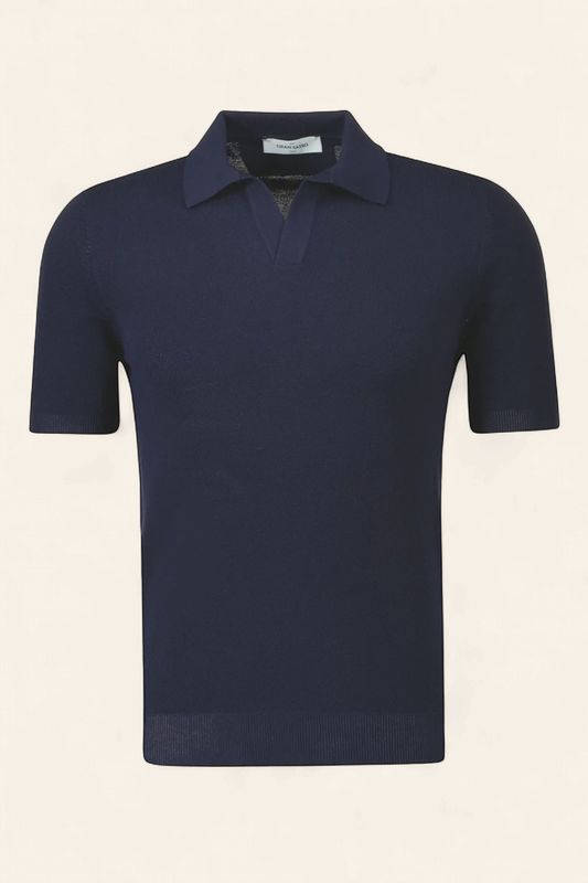 Gran Sasso Tennispolo Korte Mouw Piqué – Navy