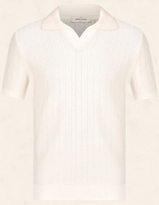Gran Sasso Buttonless Polo Korte Mouw – Off White