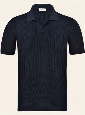 Gran Sasso Buttonless Polo Korte Mouw – Navy Gran Sasso Buttonless Polo Korte Mouw – Navy