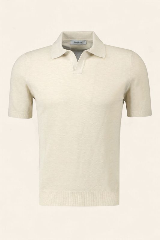 Gran Sasso Tennispolo Korte Mouw Piqué – Beige