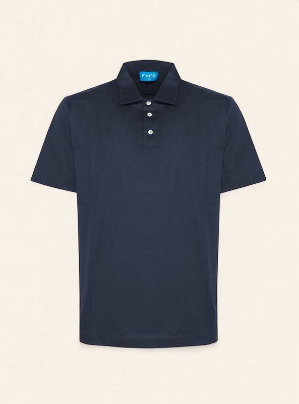 Fefè Napoli Lisle Cotton Polo – Navy