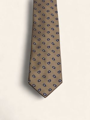 Barba Napoli Silk Tie – Beige/Light Blue Drop Motif (53502)
