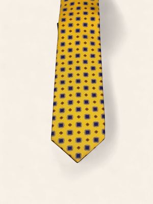 Barba Napoli Silk Tie – Yellow/Blue (53517)