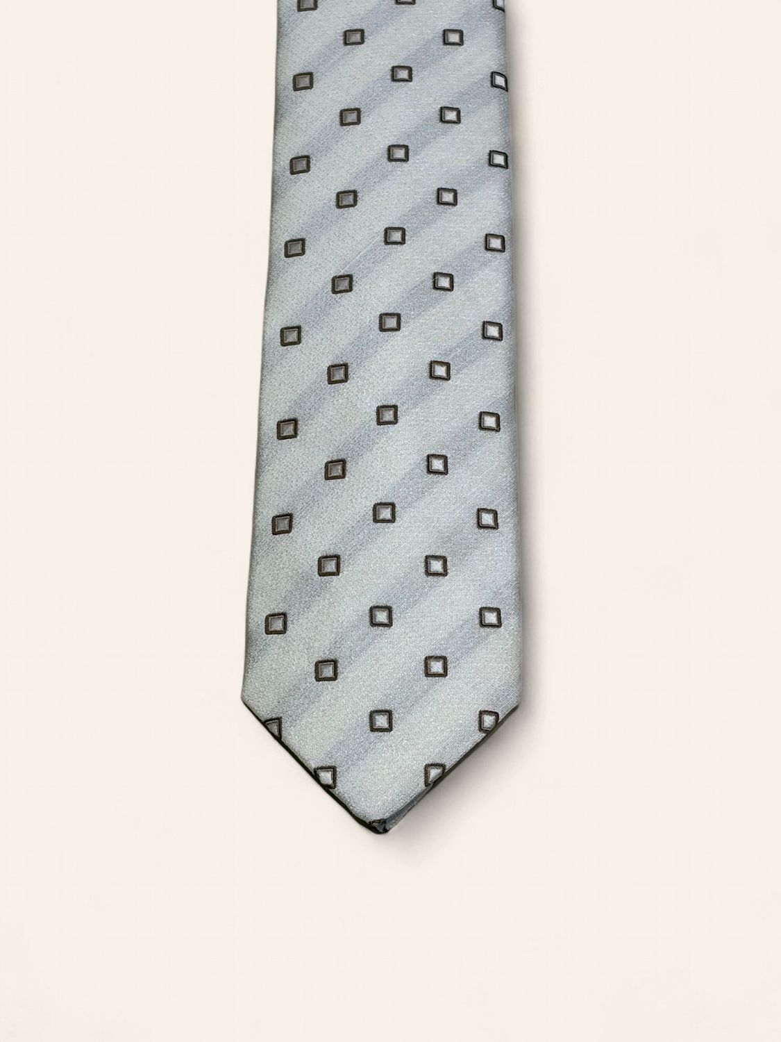 Barba Napoli Silk &amp; Linen Tie – White/Brown (53507)
