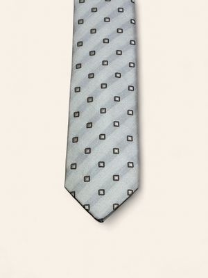 Barba Napoli Silk &amp; Linen Tie – White/Brown (53507)