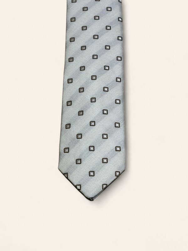Barba Napoli Silk &amp; Linen Tie – White/Brown (53507)