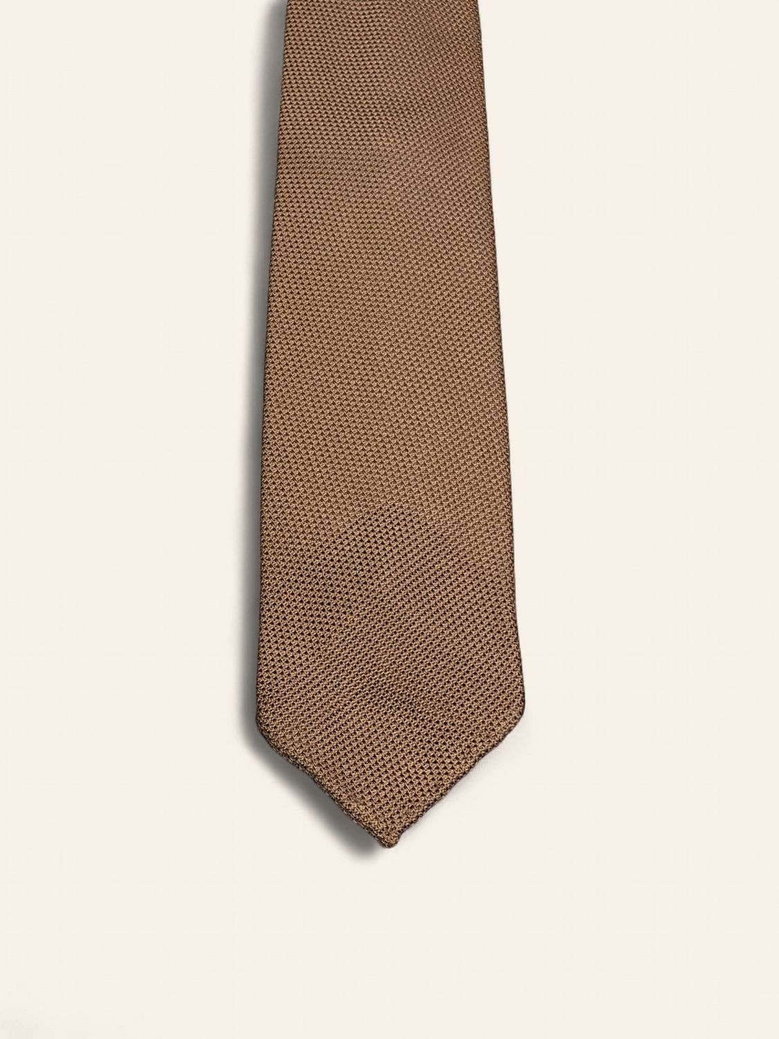 Paolo Albizzati Silk Tie – Cognac Piqué