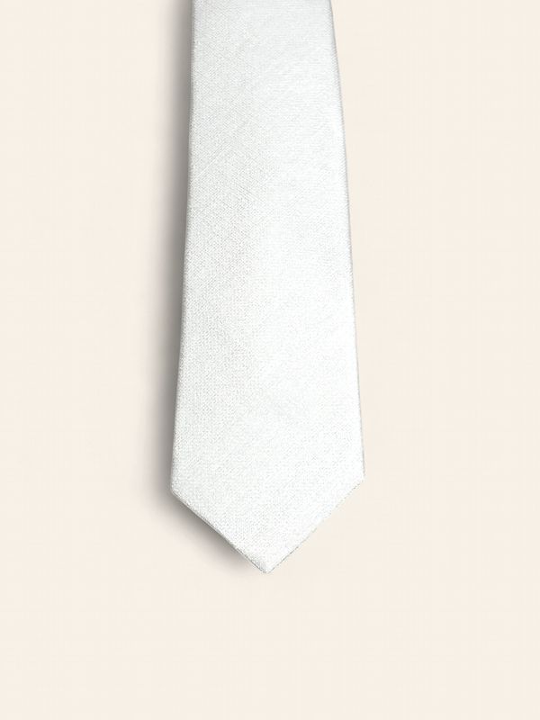 Barba Napoli Silk &amp; Linen Tie – Cream (53507)