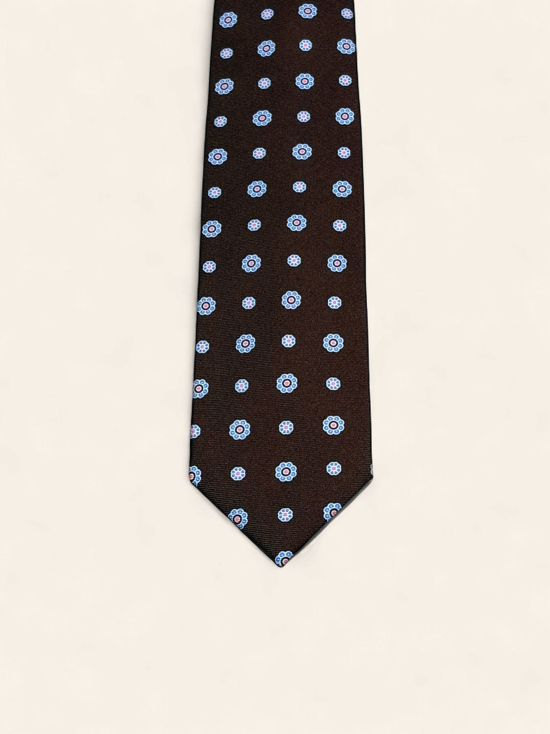 Barba Napoli Silk Tie – Brown/Blue Floral (53518)