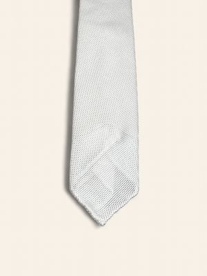 Paolo Albizzati Silk Tie – White/Beige Piqué Paolo Albizzati Silk Tie – White/Beige Piqué