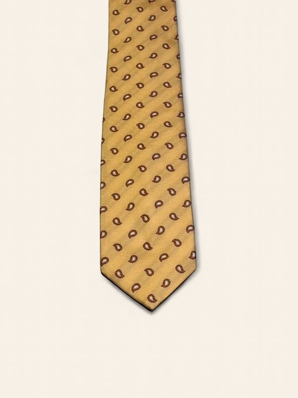 Barba Napoli Silk Tie – Yellow/Brown Drop Pattern (53502)