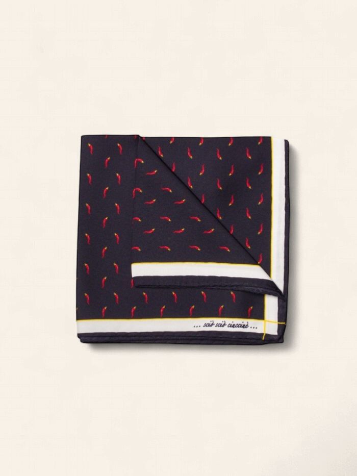 Fefè Napoli Pocket Square – Cornetti Navy