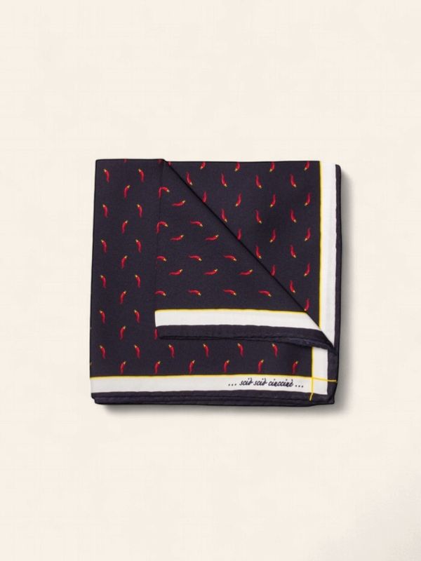 Fefè Napoli Pocket Square – Cornetti Navy