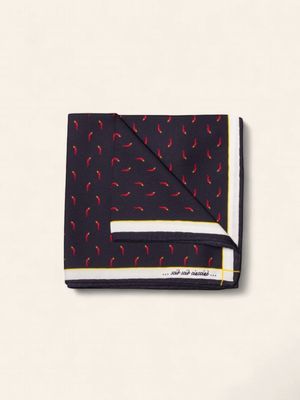 Fefè Napoli Pocket Square – Cornetti Navy