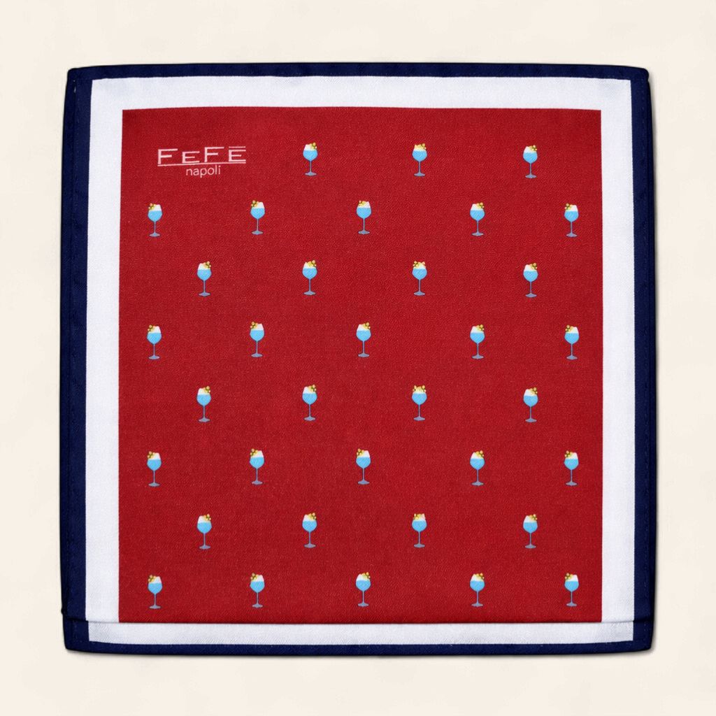 Fefè Napoli Silk Pocket Square – Calice 7 (33x33 cm)