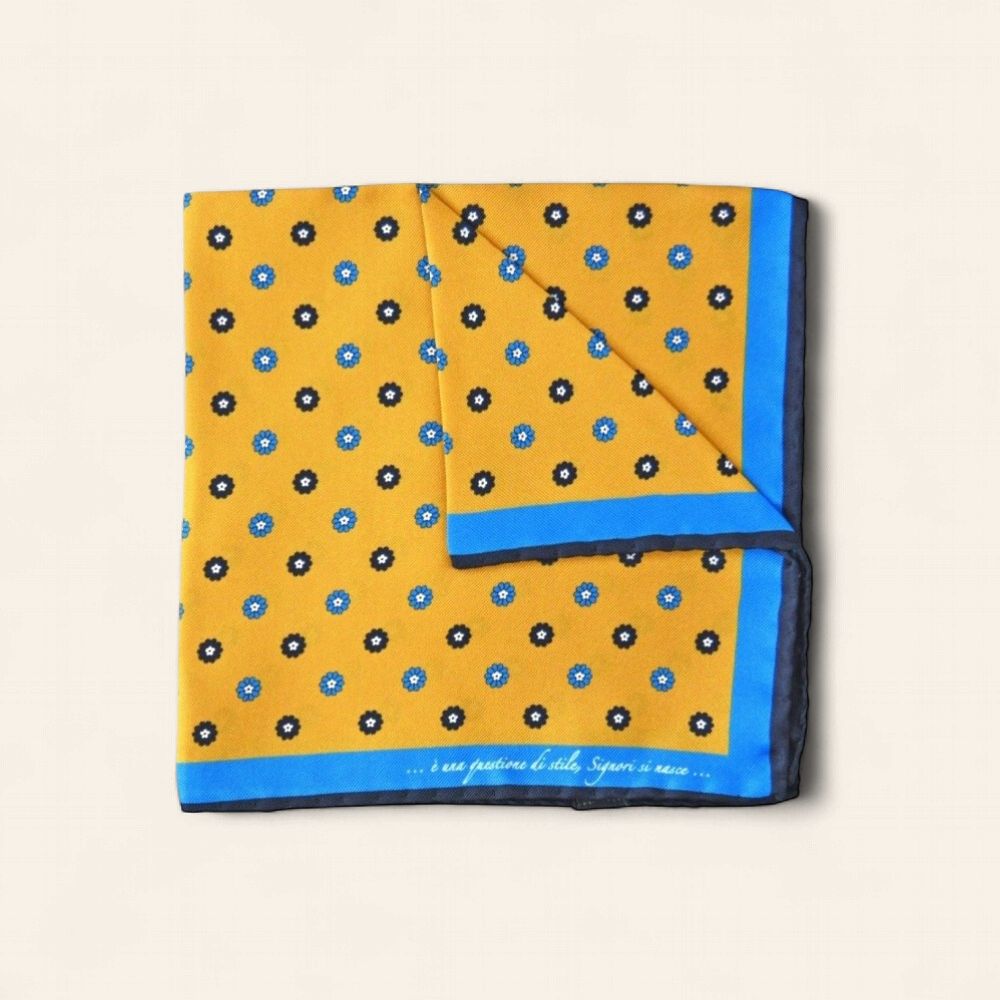 Fefè Napoli Pocket Square – Dandy Fiori Giallo