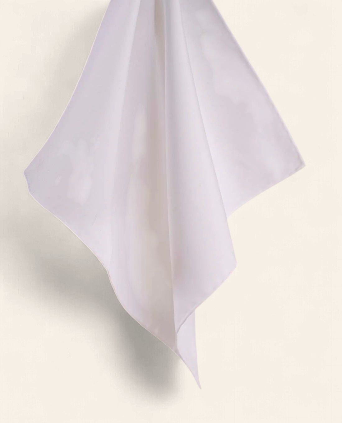 Paolo Albizzati Pocket Square – White Plain Silk
