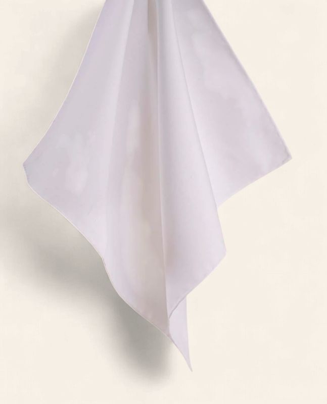 Paolo Albizzati Pocket Square – White Plain Silk