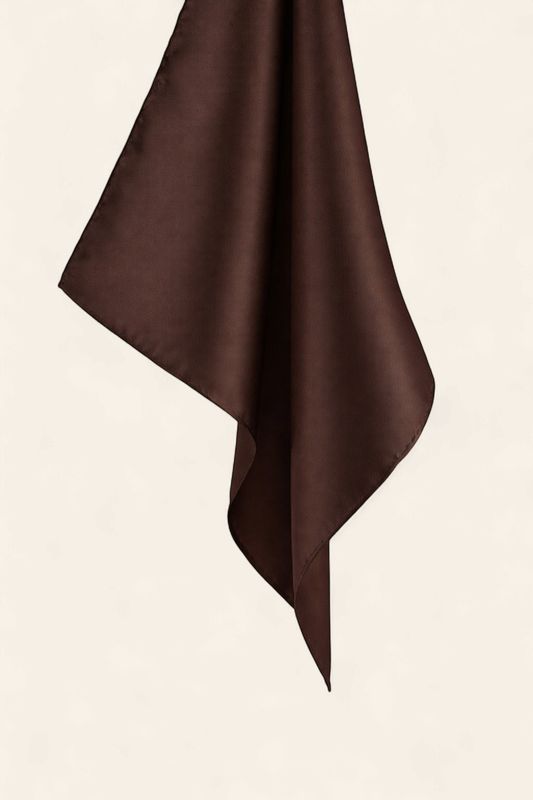 Paolo Albizzati Pocket Square – Dark Brown Silk