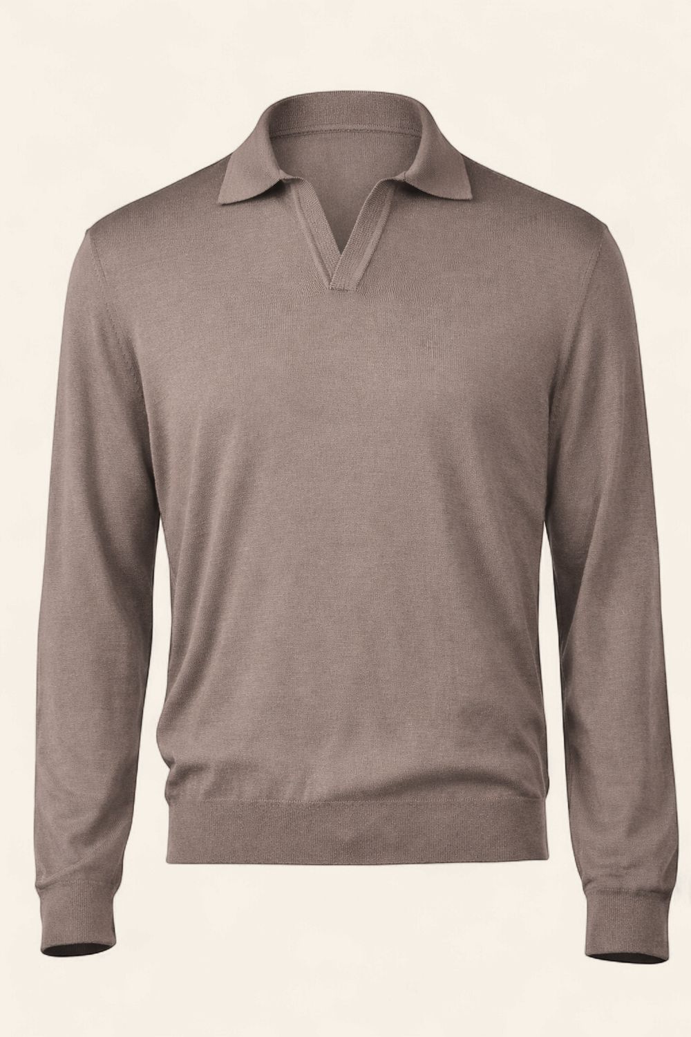 Gran Sasso Athleisure Long Sleeve Polo – Taupe
