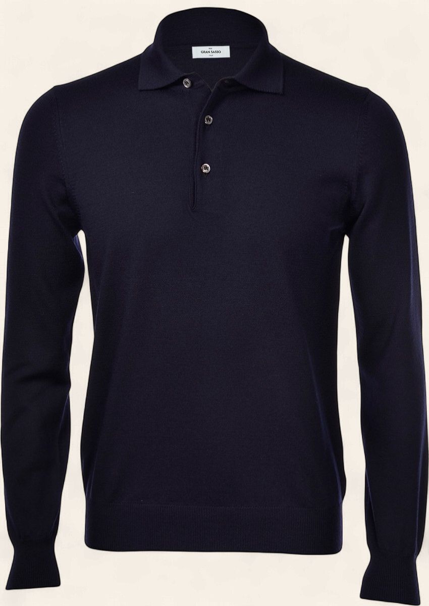 Gran Sasso Extra Fine Merino Polo Navy