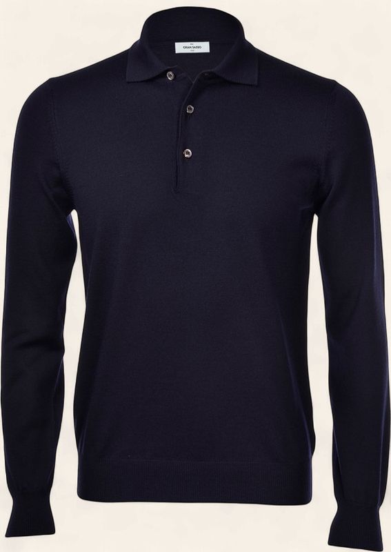 Gran Sasso Extra Fine Merino Polo Navy