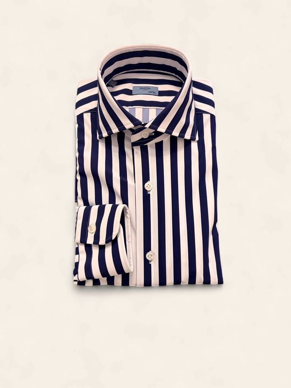 Barba Napoli BActive Neck Shirt – Blue / White Stripe