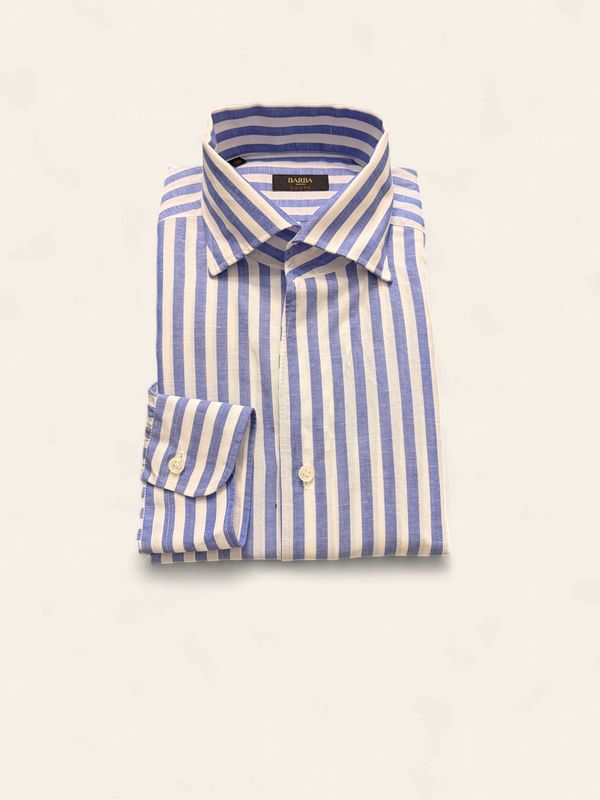 Barba Napoli Culto Shirt – Light Blue / White Stripe