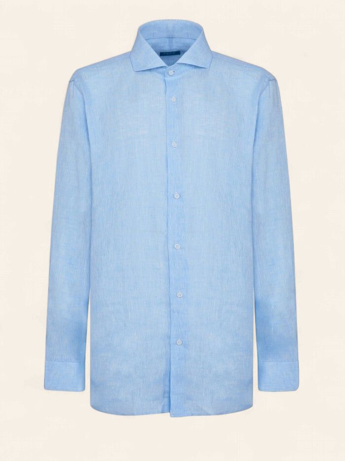 FeFè Napoli Shirt 100% Linnen Light Blue