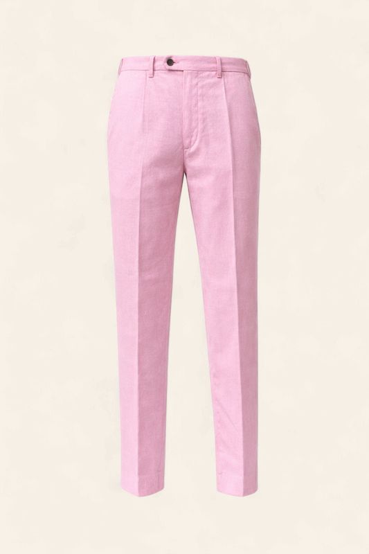 Germano Tokyo Fit Trousers – Pink Linen