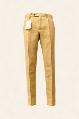 Germano Trousers – Beige Linen Herringbone