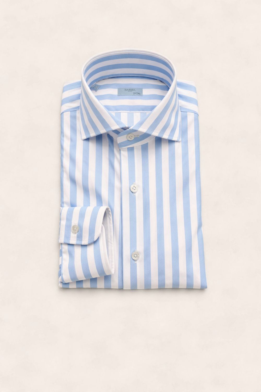 Barba Napoli BActive Neck Shirt – Light Blue / White Stripe