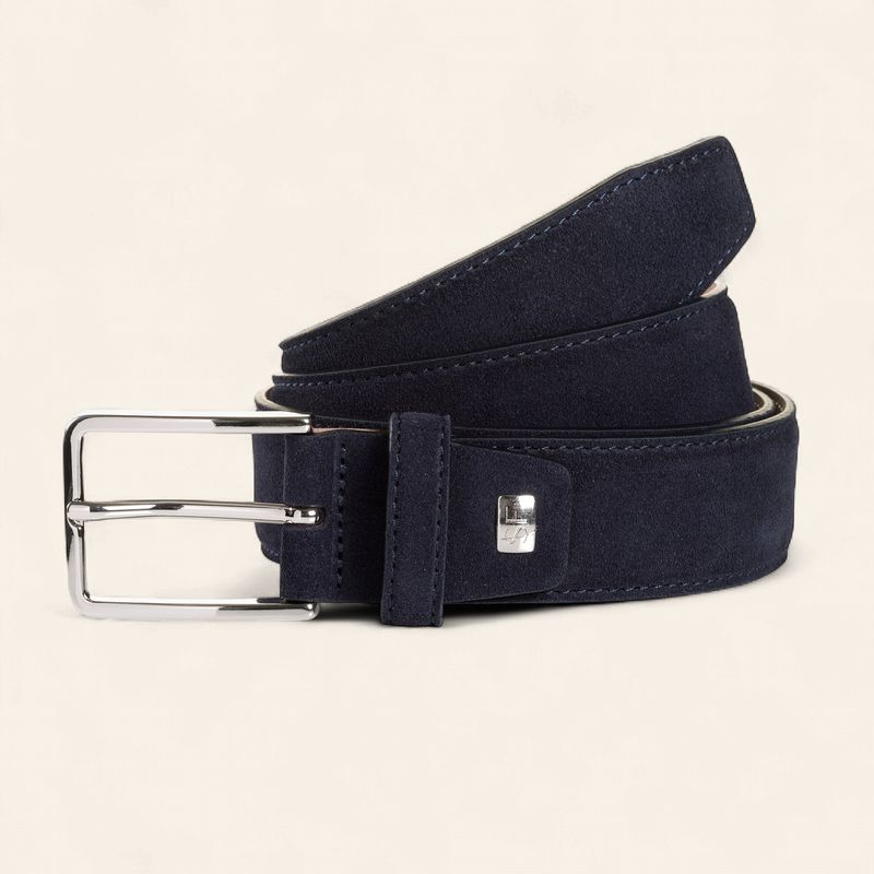 Schuchard &amp; Friese Leren Riem Navy – Paolo
