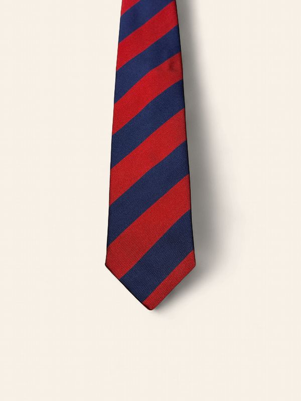 Paolo Albizzati Silk Stripe Tie / Das – Red &amp; Navy
