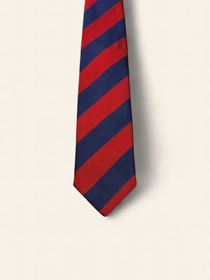 Paolo Albizzati Silk Stripe Tie / Das – Red &amp; Navy