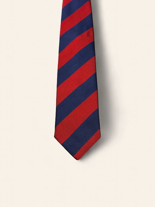 Paolo Albizzati Silk Stripe Tie / Das – Red &amp; Navy