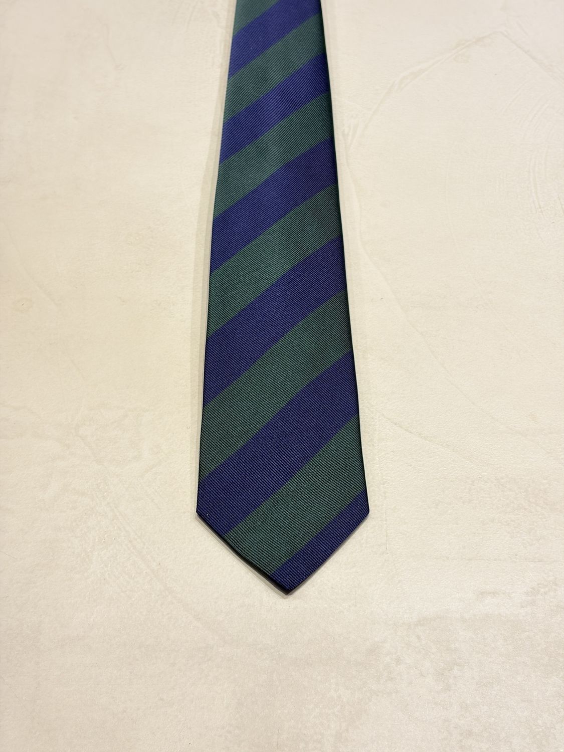 Paolo Albizzati Silk Stripe Tie / Das – Dark Green &amp; Navy