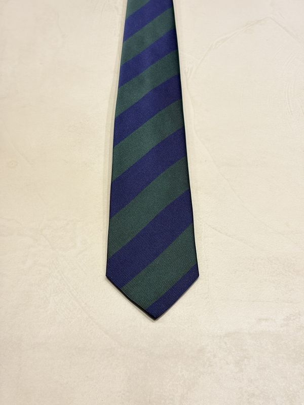 Paolo Albizzati Silk Stripe Tie / Das – Dark Green &amp; Navy