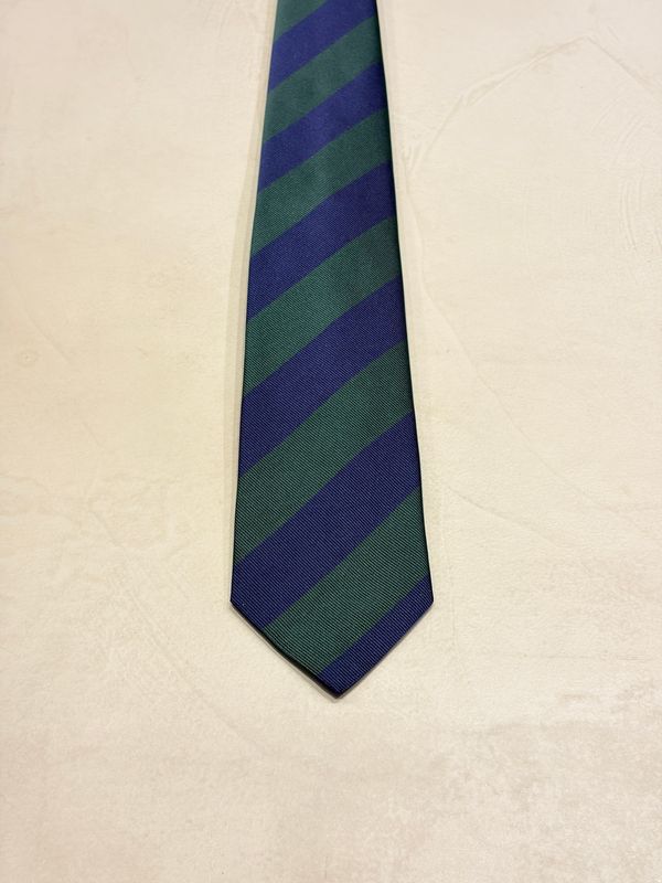 Paolo Albizzati Silk Stripe Tie / Das – Dark Green &amp; Navy