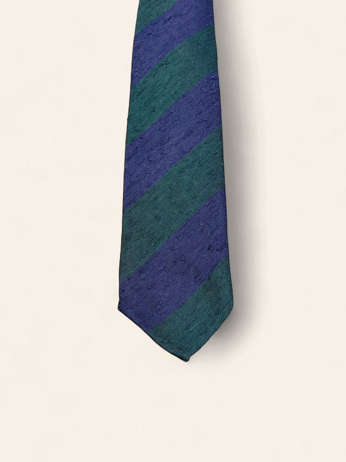 Paolo Albizzati Shantung Silk Tie / Das – Navy &amp; Green
