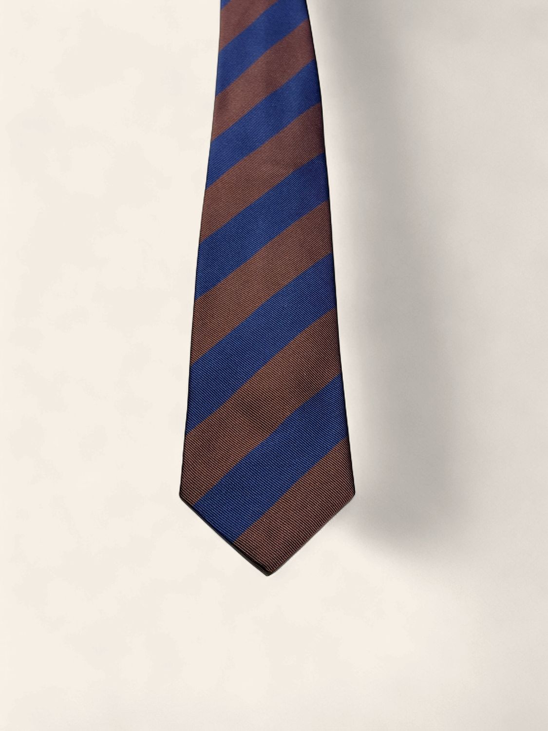 Paolo Albizzati Silk Stripe Tie / Das – Brown &amp; Navy