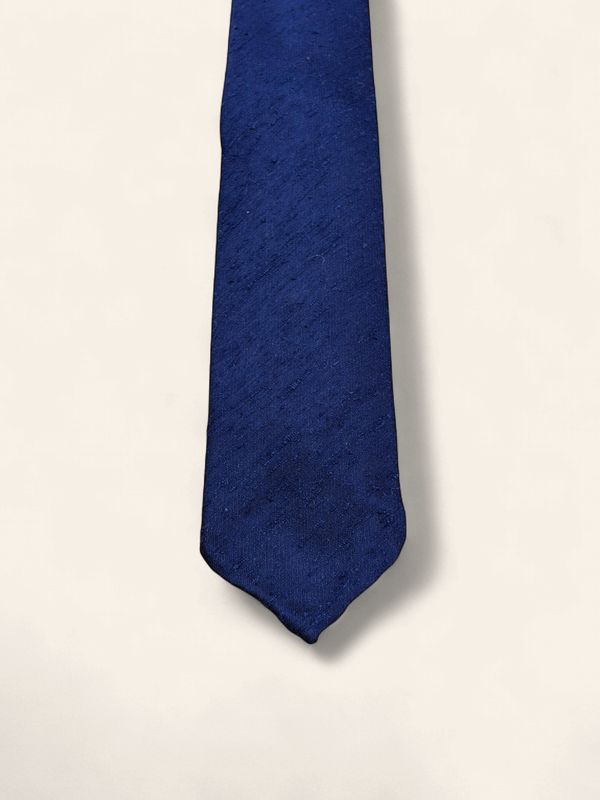 Paolo Albizzati Shantung Silk Tie / Das – Navy