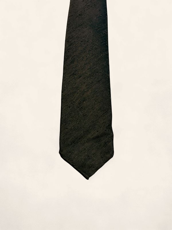 Paolo Albizzati Shantung Silk Tie / Das – Dark Brown