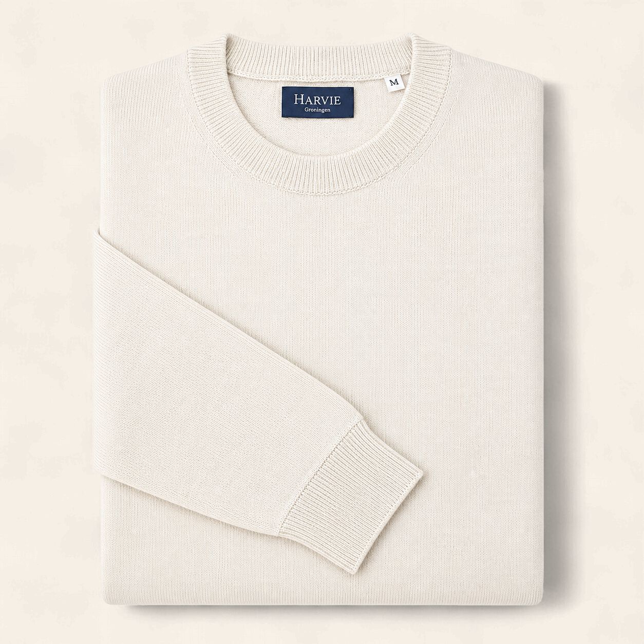 Harvie Blue Label Crewneck – Luxury: Beige, Maat: S