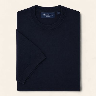 Harvie Blue Label Merino T-shirt – Luxury: Navy Harvie Blue Label Merino T-shirt – Luxury: Navy