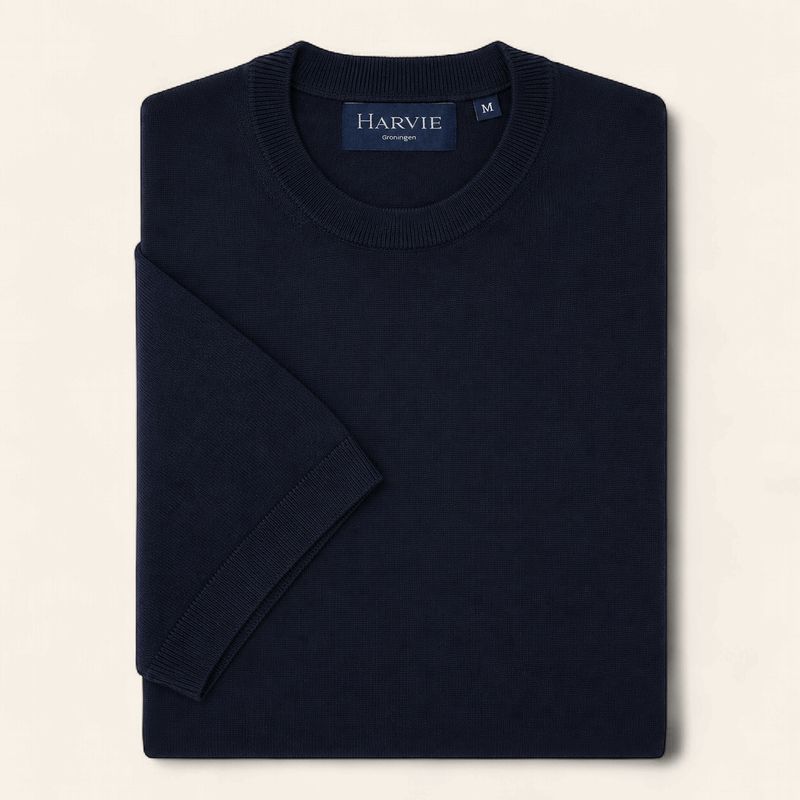 Harvie Blue Label Merino T-shirt – Luxury: Navy